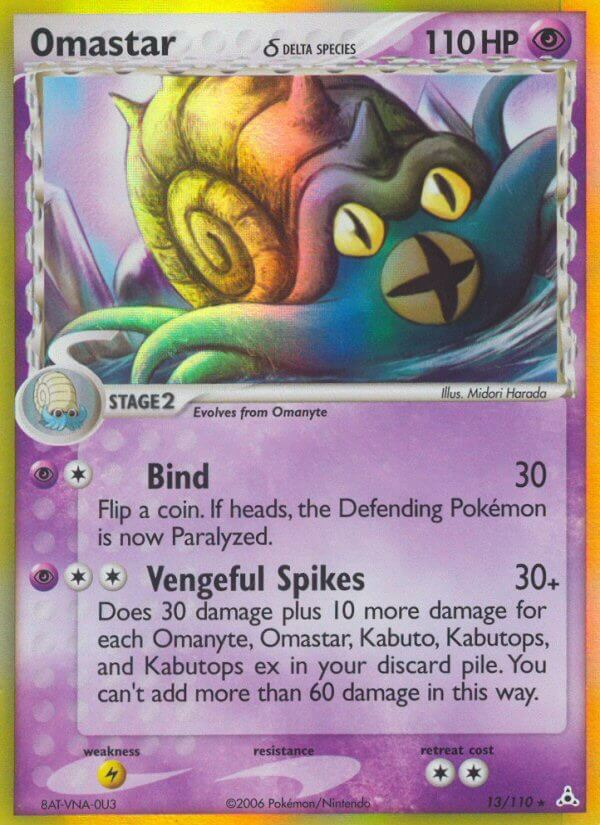 Omastar δ Pokémon card