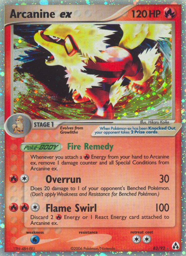 Arcanine ex Pokémon card