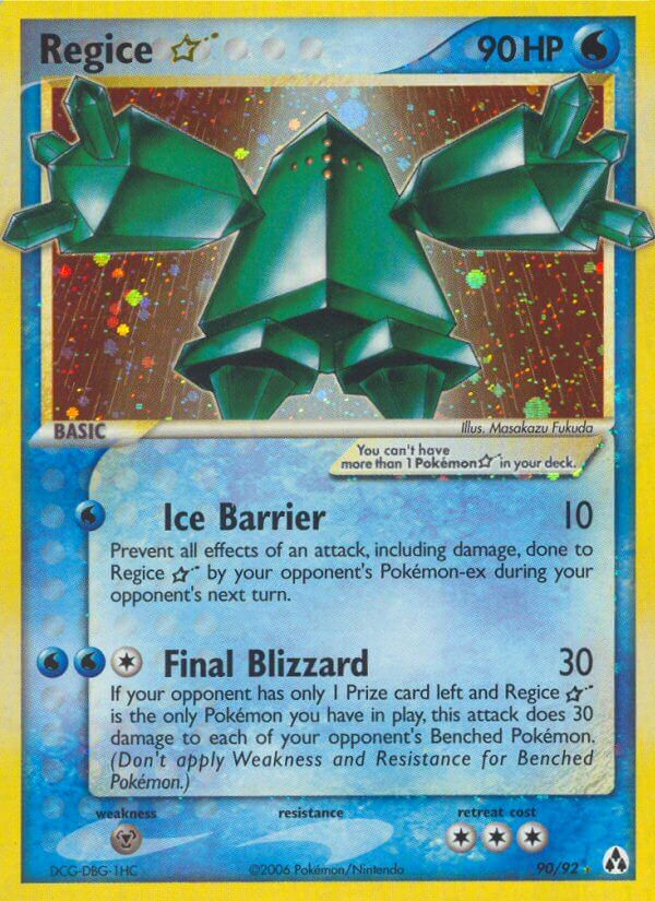 Regice Star Pokémon card