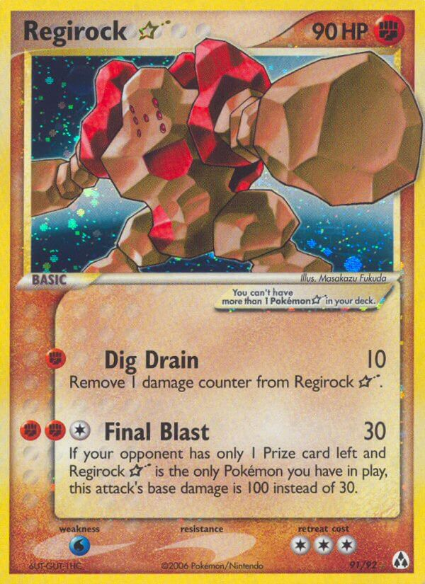 Regirock Star Pokémon card