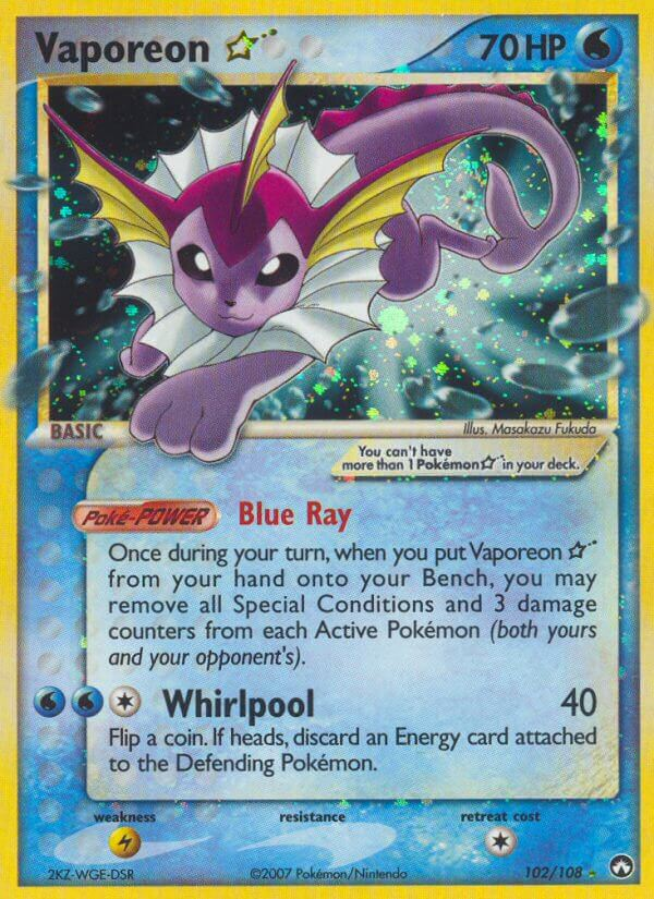 Vaporeon Star Pokémon card