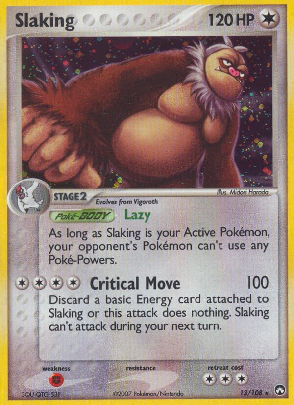 Slaking Pokémon card