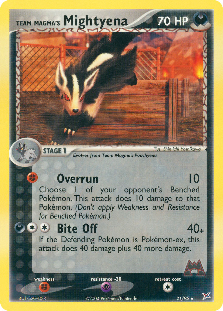 Team Magma's Mightyena Pokémon card