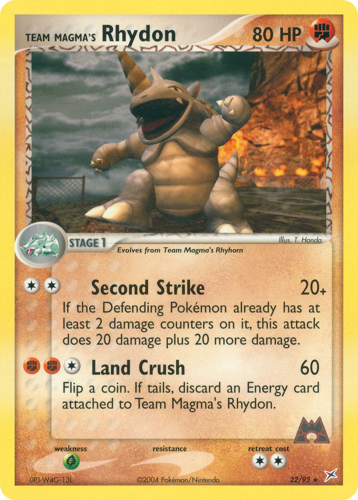 Team Magma's Rhydon Pokémon card