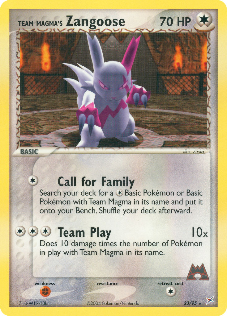 Team Magma's Zangoose Pokémon card