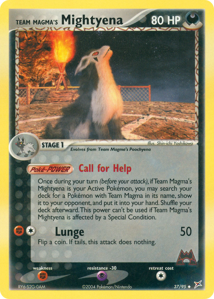 Team Magma's Mightyena Pokémon card