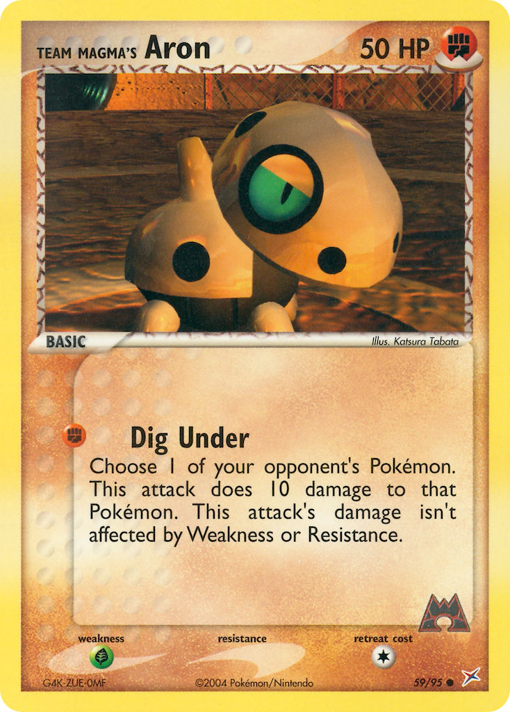 Team Magma's Aron Pokémon card