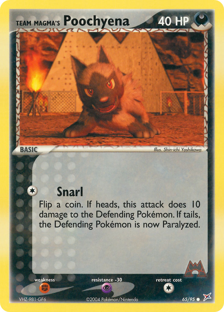 Team Magma's Poochyena Pokémon card