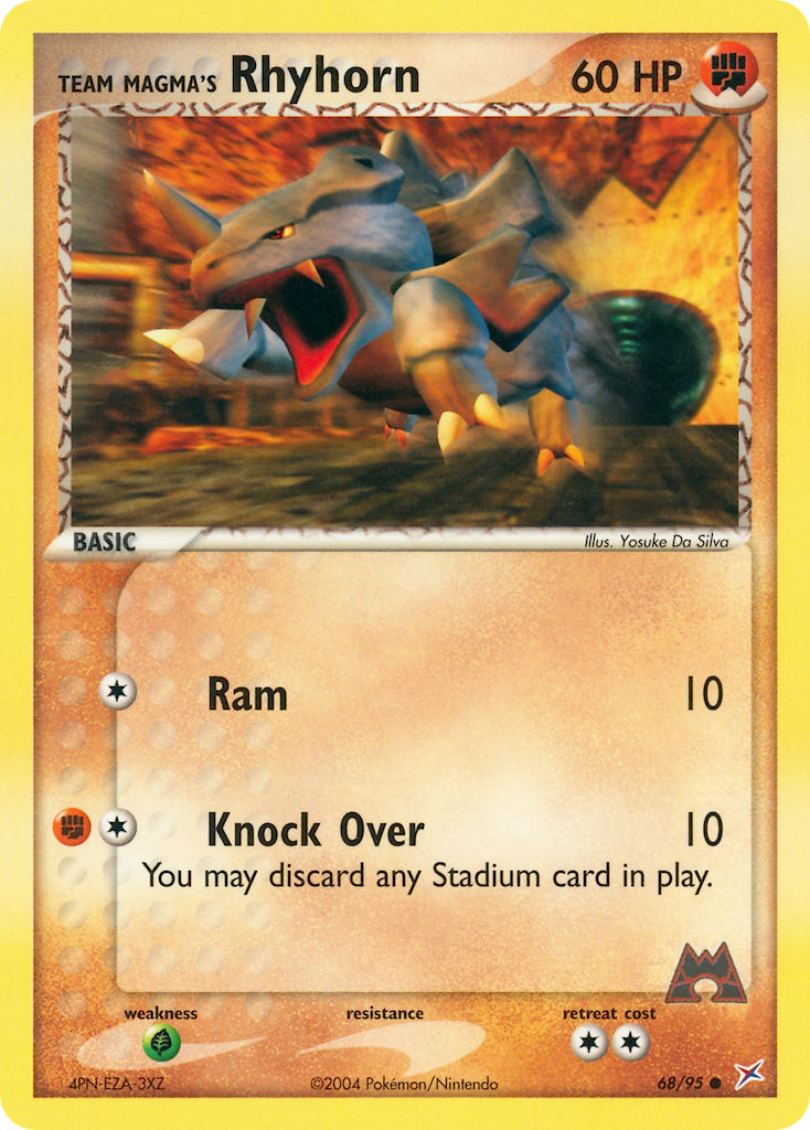 Team Magma's Rhyhorn Pokémon card