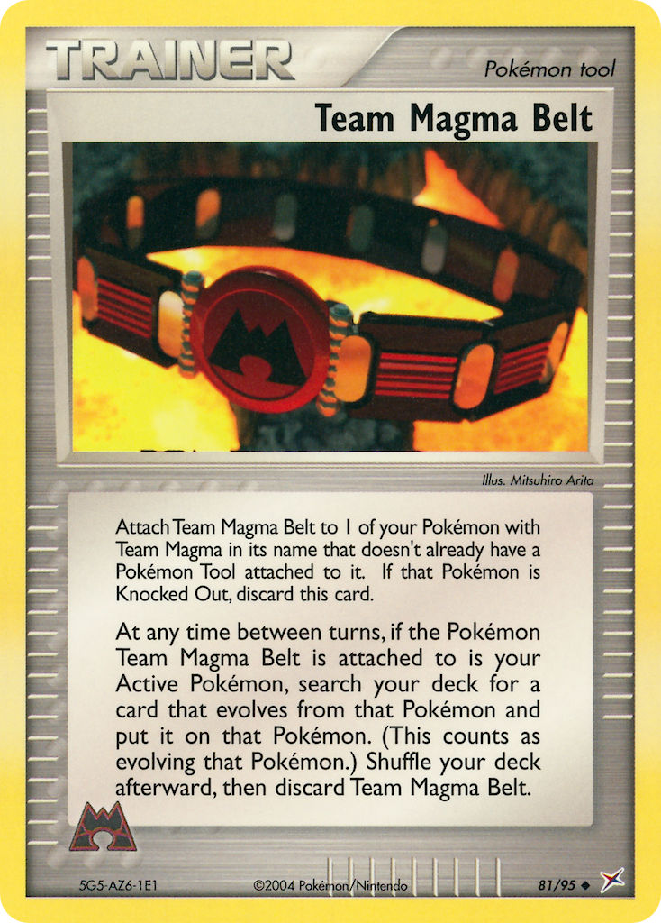 Team Magma Belt Pokémon card