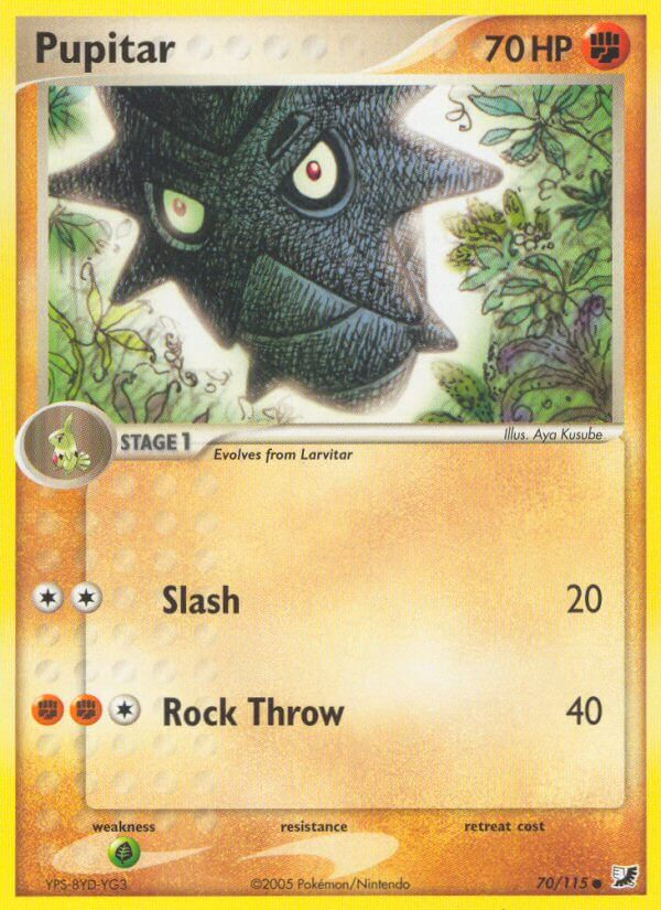 Pupitar Pokémon card