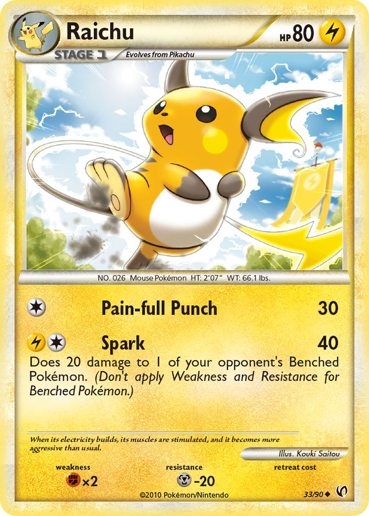 Raichu Pokémon card