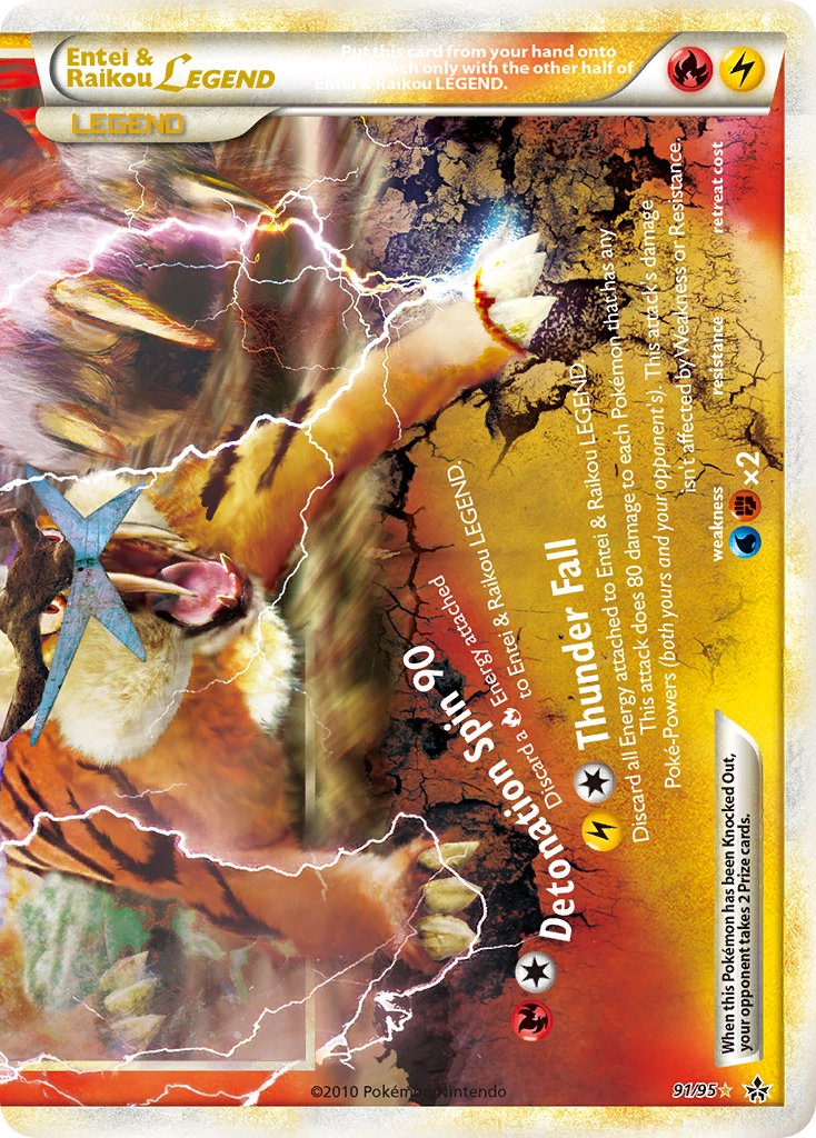 Entei & Raikou LEGEND Pokémon card