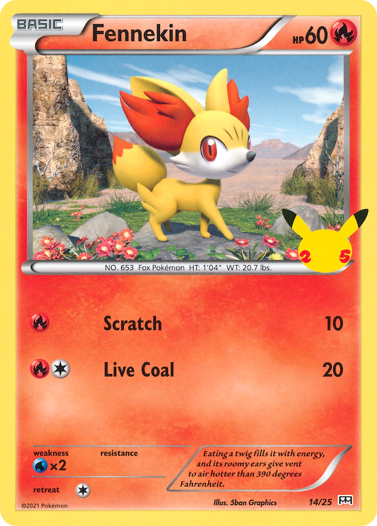 Fennekin Pokémon card
