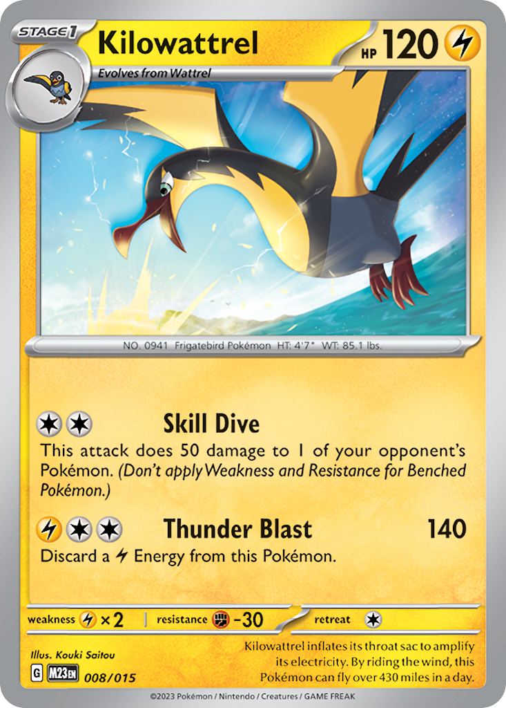 Kilowattrel Pokémon card