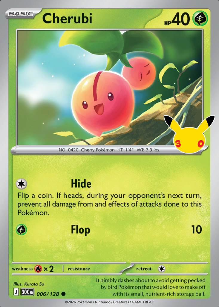 Cherubi Pokémon card