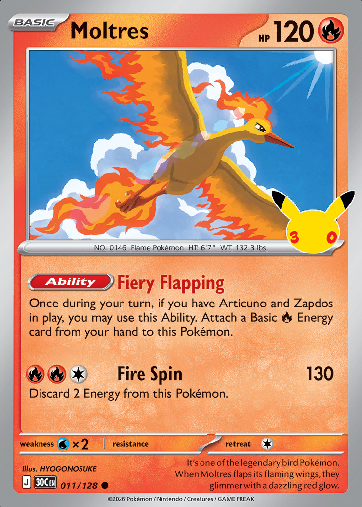Moltres Pokémon card