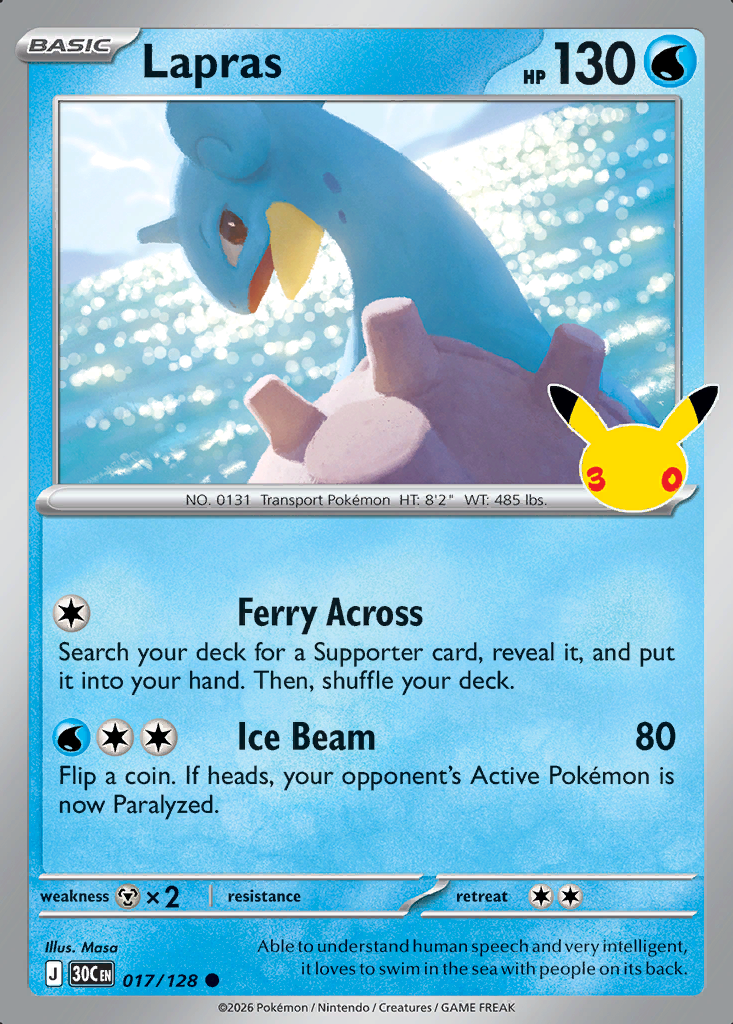 Lapras Pokémon card