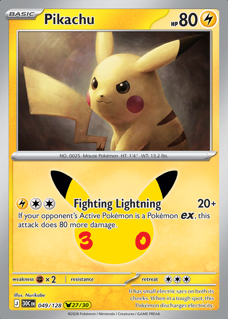 Pikachu Pokémon card