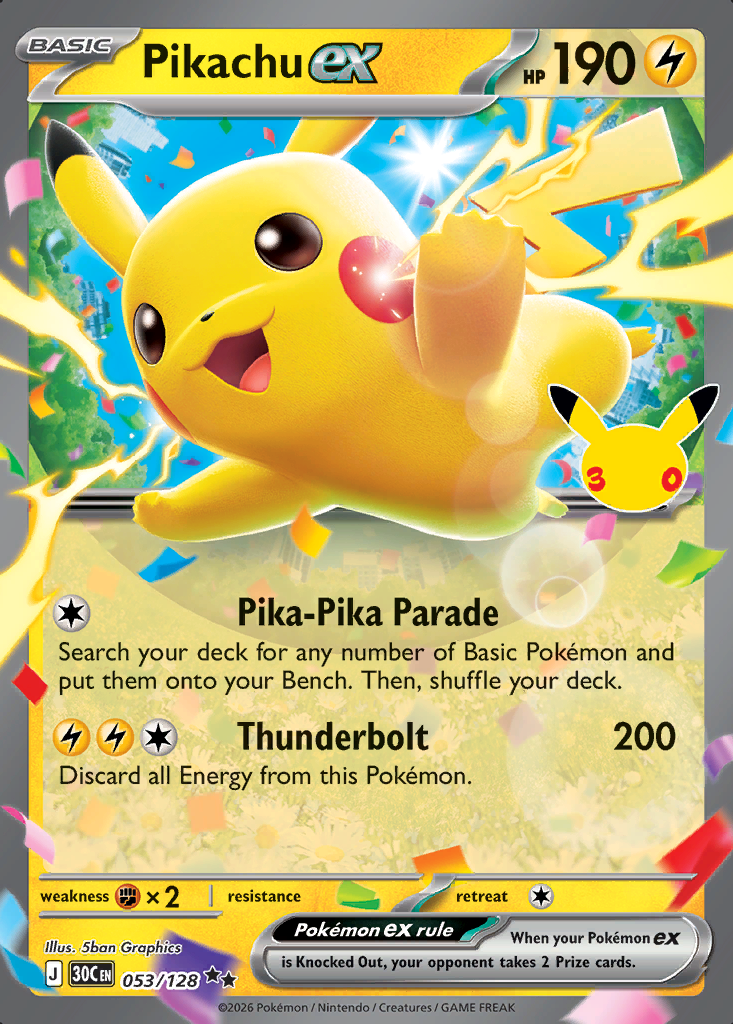 Pikachu ex Pokémon card