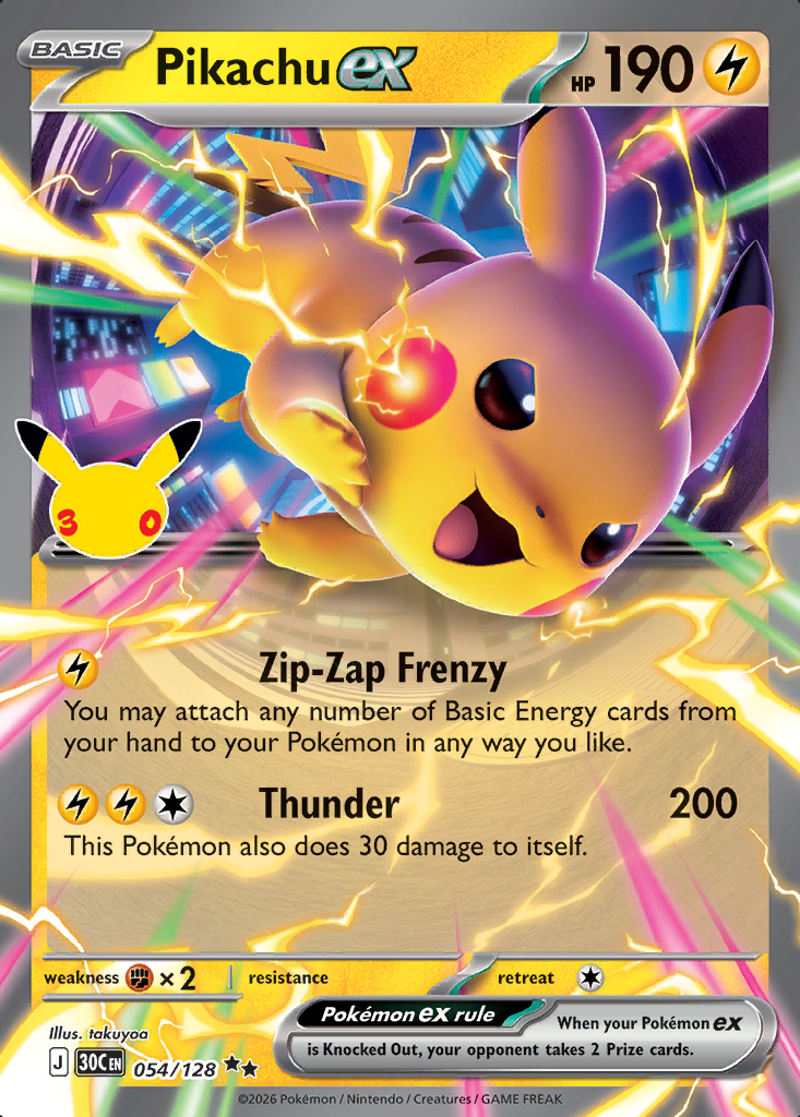 Pikachu ex Pokémon card