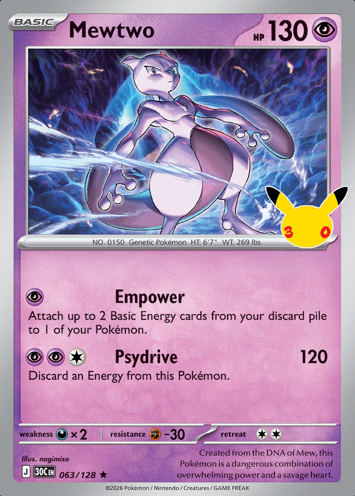 Mewtwo Pokémon card
