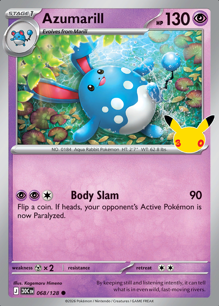 Azumarill Pokémon card