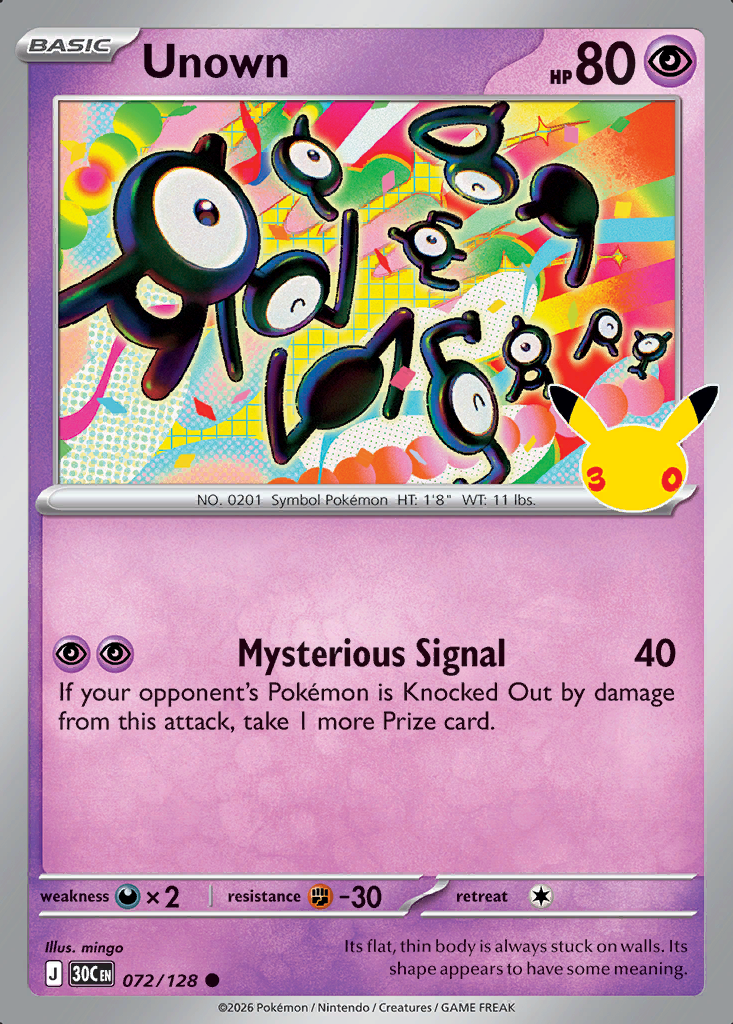 Unown Pokémon card