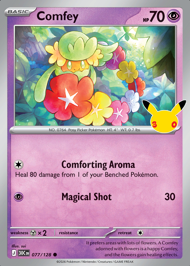 Comfey Pokémon card