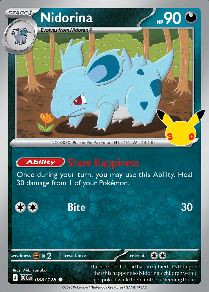 Nidorina Pokémon card