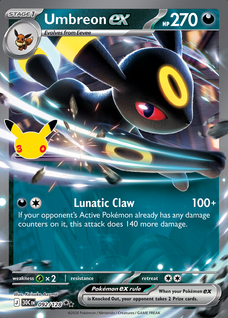 Umbreon ex Pokémon card