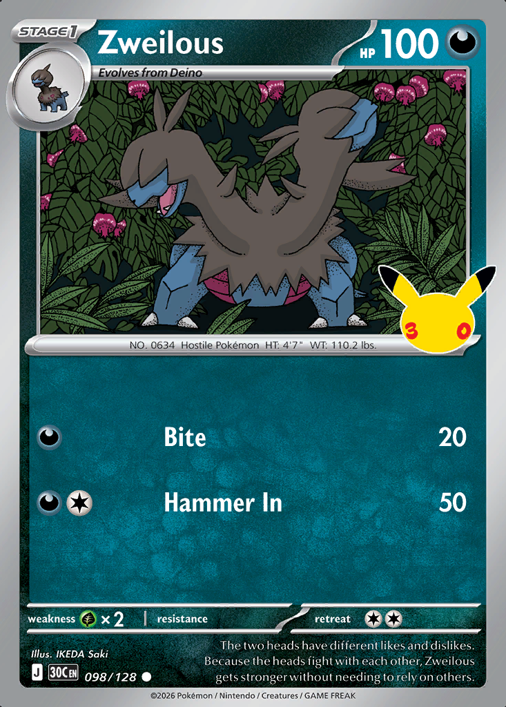 Zweilous Pokémon card