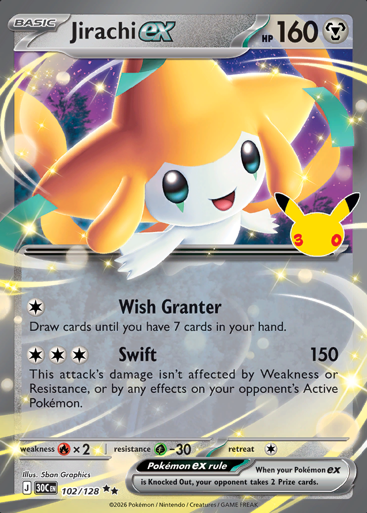 Jirachi ex Pokémon card