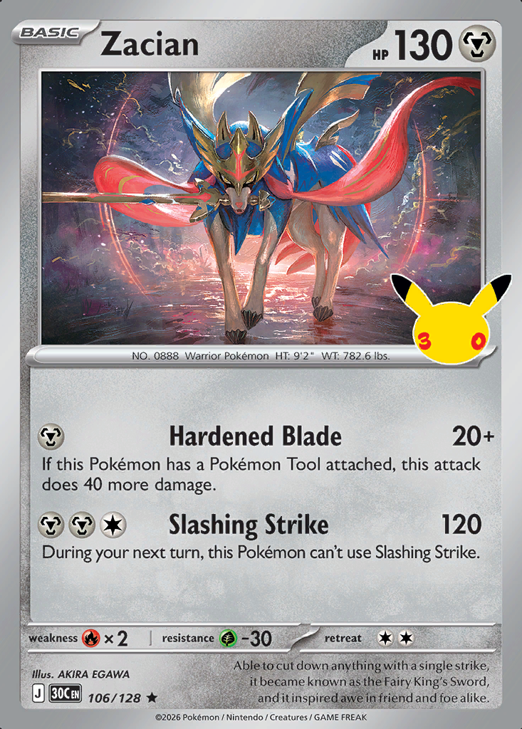 Zacian Pokémon card