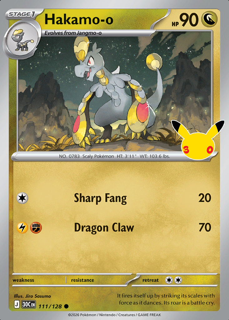 Hakamo-o Pokémon card