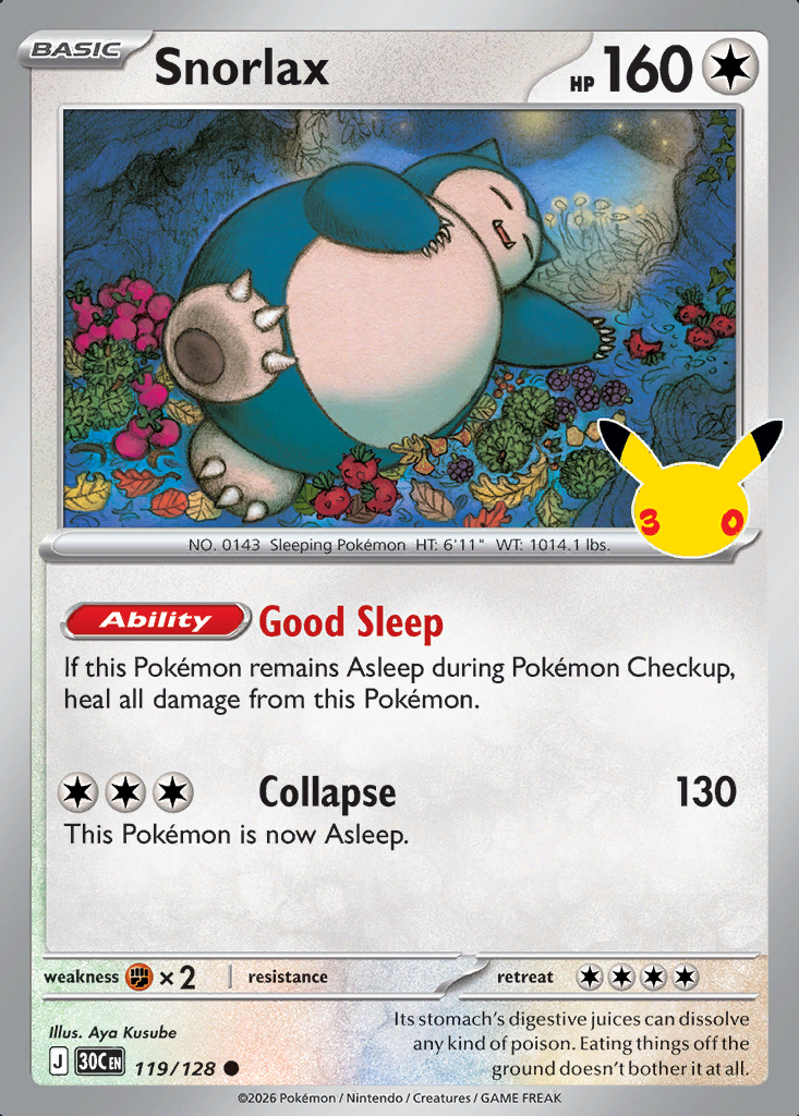 Snorlax Pokémon card