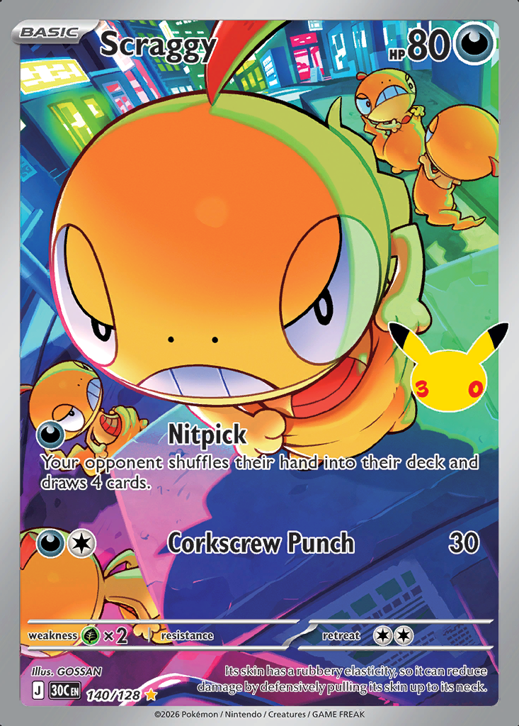 Scraggy Pokémon card