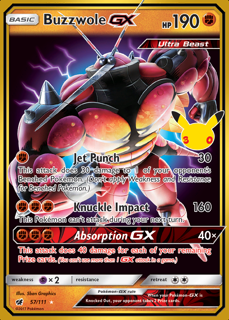 Buzzwole-GX Pokémon card