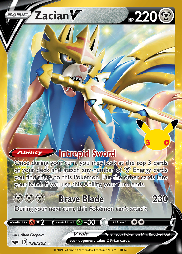Zacian V Pokémon card