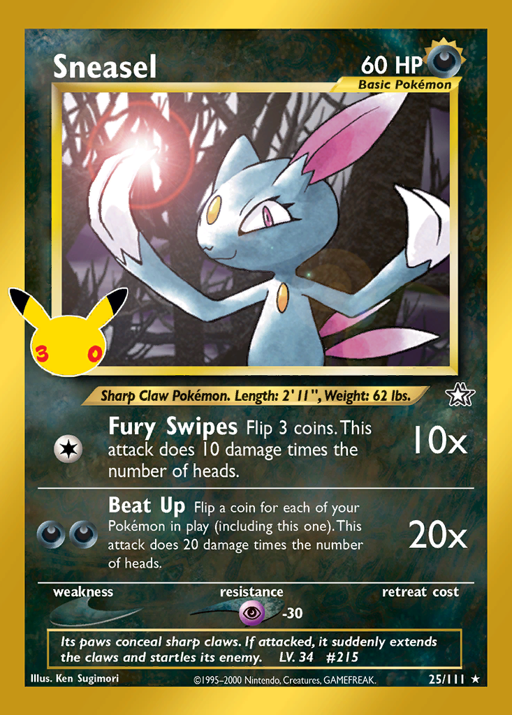 Sneasel Pokémon card