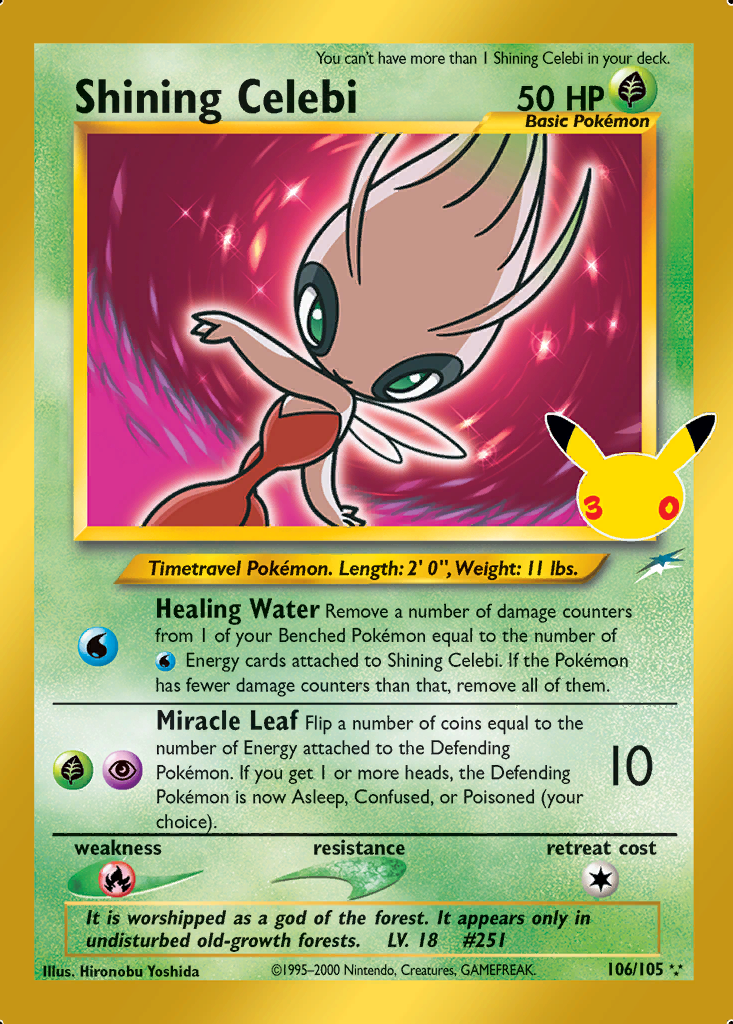 Shining Celebi Pokémon card