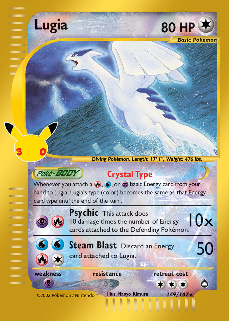 Lugia Pokémon card