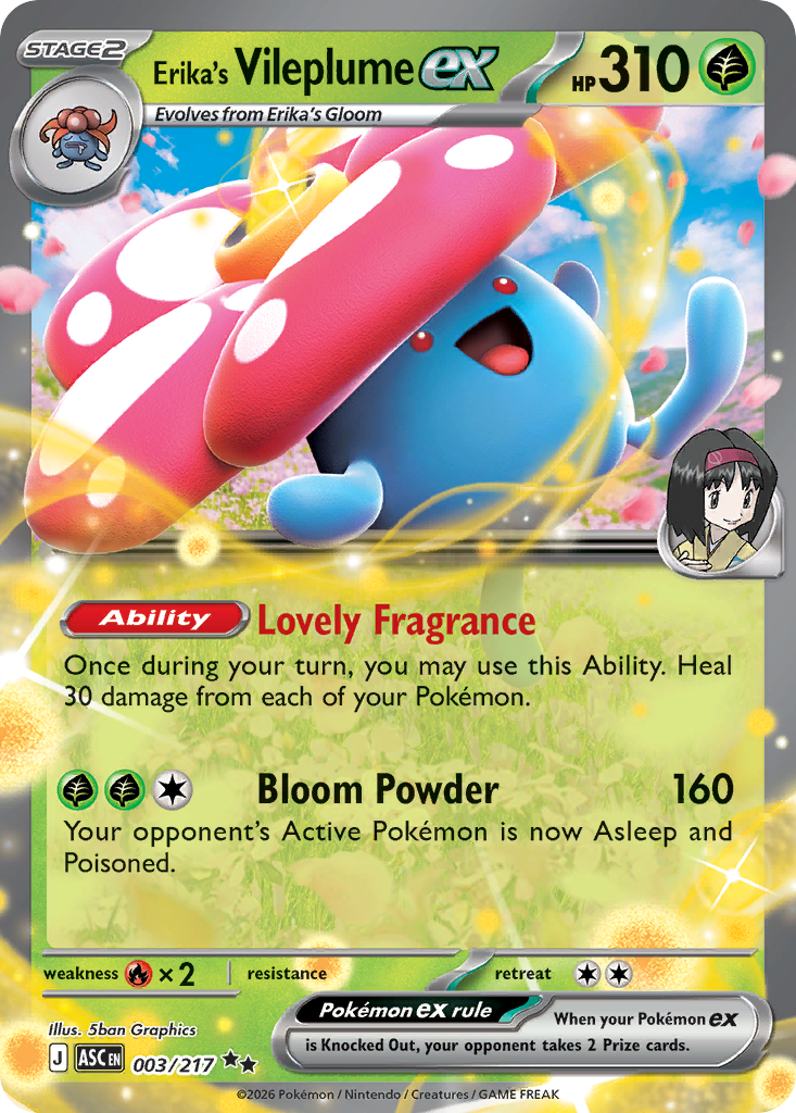 Erika's Vileplume ex Pokémon card