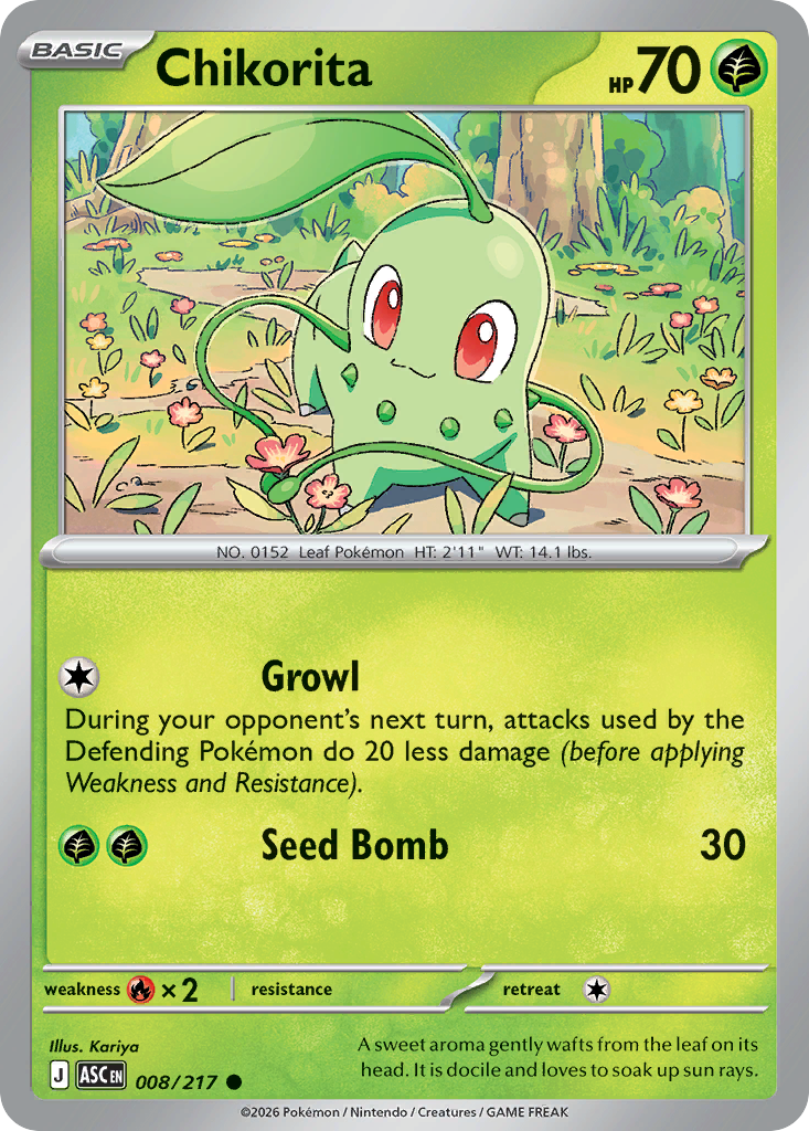 Chikorita Pokémon card
