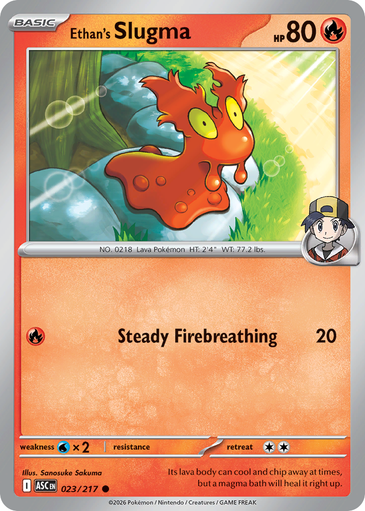 Ethan's Slugma Pokémon card