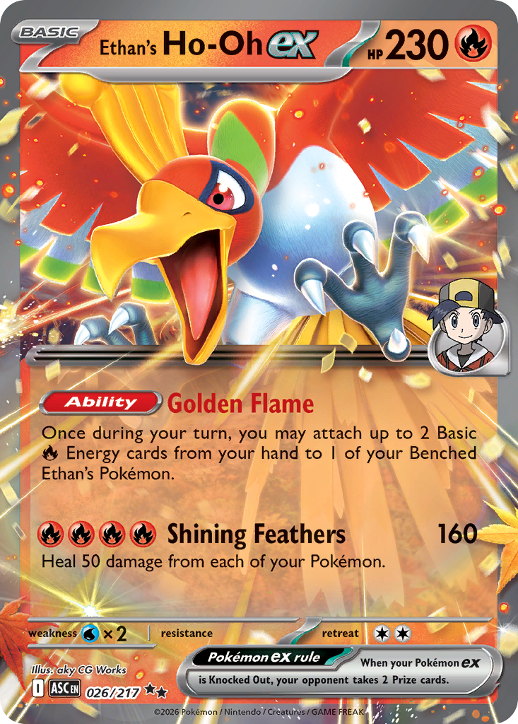 Ethan's Ho-Oh ex Pokémon card