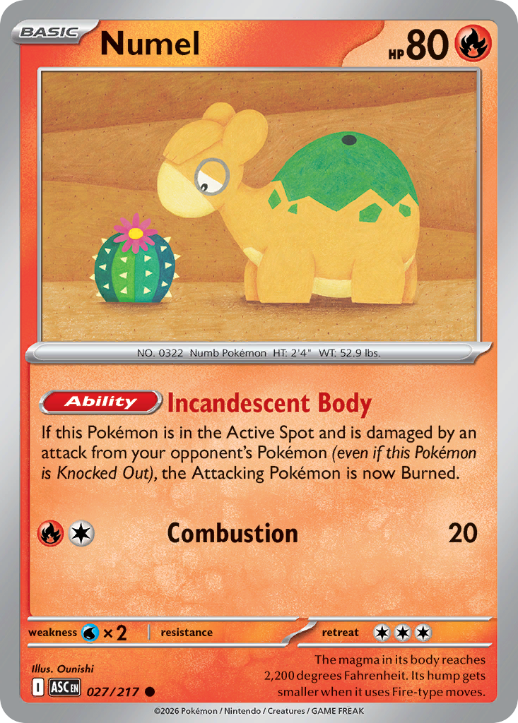 Numel Pokémon card