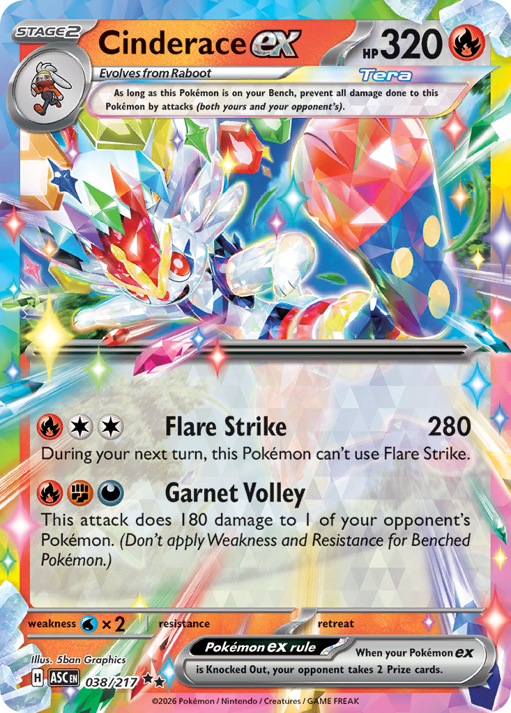Cinderace ex Pokémon card