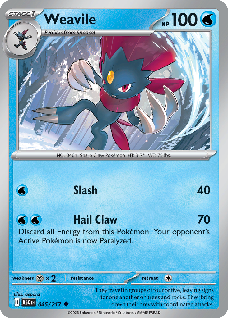 Weavile Pokémon card
