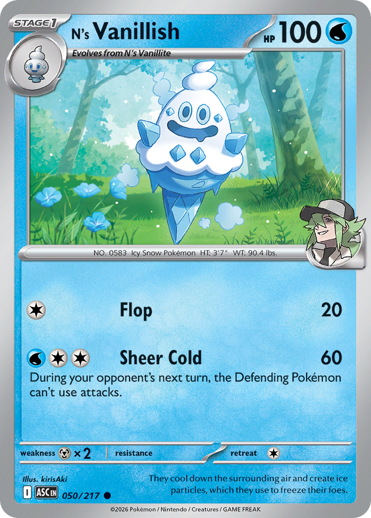 N's Vanillish Pokémon card